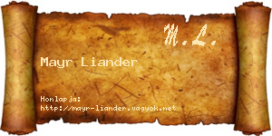 Mayr Liander névjegykártya